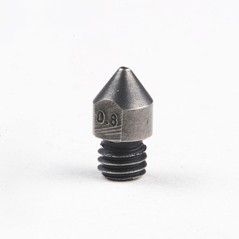 0.4mm/0.6mm/0.8mm 1.75mm Hardened Steel Nozzle for Creality CR-10/Ender3 Anet/Makerbot 3D Printer Part High Temperature Resistan